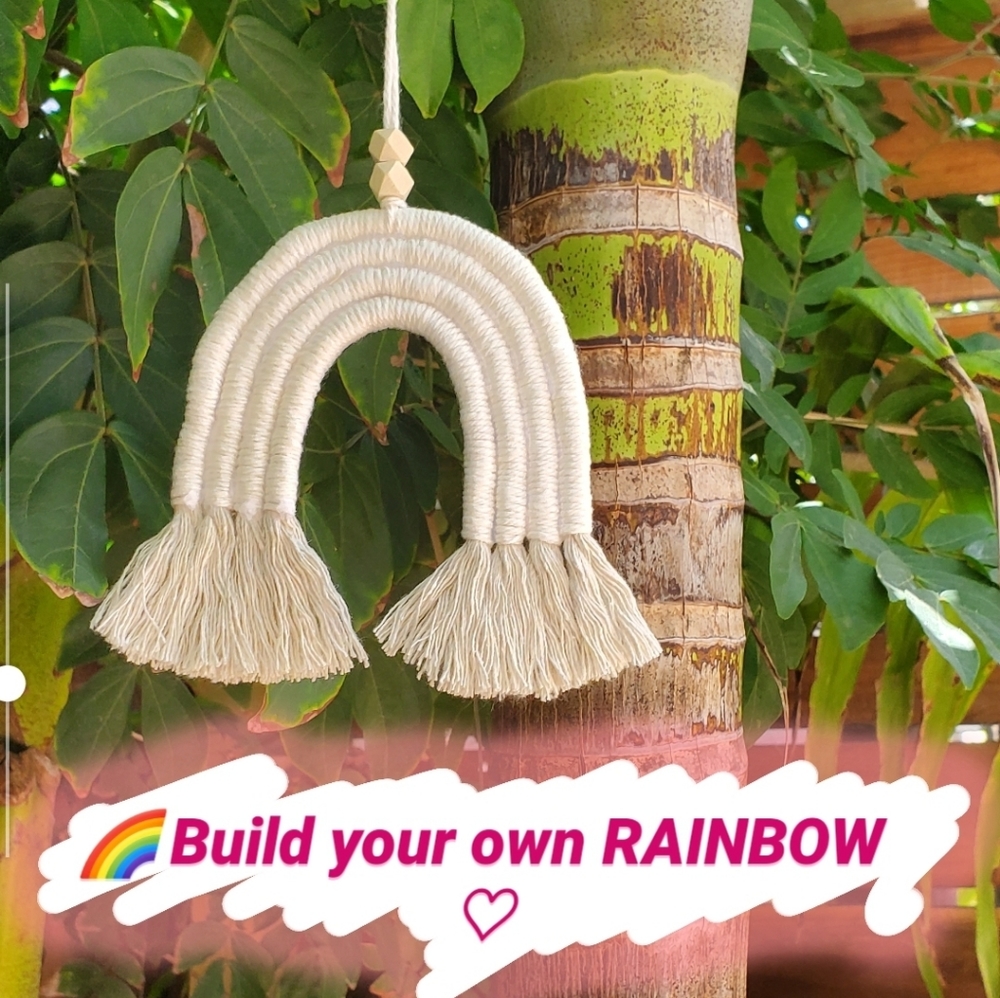 Customized handmade macrame rainbow hanging